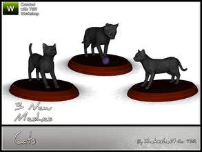 Sims 3 —  ** Cats by Shakeshaft — A set of 3 small cat sculptures in various stances, comes with 2 colour options.
