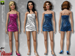Sims 3 — Coctail Dress by RedCat — 1 Recolorabla Pallet. 3 Styles. Game Mesh. Coctail Dress ~RedCat