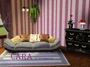 Sims 3 — Cara by matomibotaki — Geometric pattern in dark brown, pink and light yellow, 3 channel, to find under