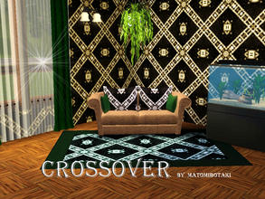 Sims 3 — Crossover by matomibotaki — Geometric pattern in dark brown, beige and white, 3 channel, to find under Geometric