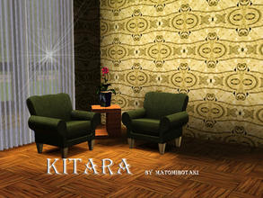 Sims 3 — Kitara by matomibotaki — Pattern in green, orange and light yellow, 3 channel, to find under Abstract.