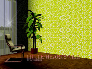 Sims 3 — Little-Hearts-Tile by matomibotaki — Pattern in green, yellow and white, 3 channel, to find under Abstract.