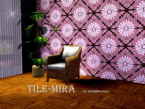 Sims 3 — Tile-Mira by matomibotaki — Pattern in red, brown and light pink , 3 channel, to find under Tile/Mosaic.