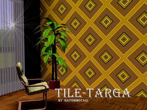 Sims 3 — Tile-Targa by matomibotaki — Pattern in blue, orange and yellow , 3 channel, to find under Tile/Mosaic.