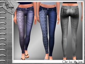 Sims 3 — ~Over lace skiny jeans~ by Icia23 — Hi! New jeans for yor girls 3 recolorables palettes (over lace, jeans and