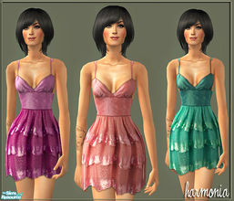 Sims 2 — Christmas Celebration ~ Ruffle Dress Set by Harmonia — 3 Fresh Color