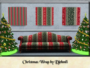 Sims 3 — Djem_Christmas Wrap by djehmli — A striped abstract pattern in Christmas colors. Four color-able palettes. For