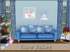 Sims 3 — Snow Babies  by ziggy28 — Snow Babies X-Stitch pictures. Cloned from the 'PaintingLips2x1'. Re-coloured frame