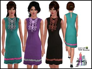 Sims 3 — Classy dress  by annasims2 — Classy dress with embroidery details in 3 recolorable palletes! Mesh by Lianaa -