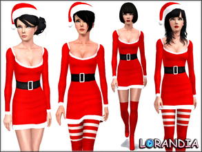 Sims 3 — Miss Santa Claus Dress by LorandiaSims3 — Miss Santa Claus Dress for your sims 3 females. 3 recolorable areas,