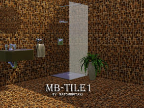 Sims 3 — MB-Tile1 by matomibotaki — Tile pattern in dark brown, brown and light yellow, 3 channel, to find under