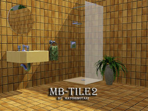 Sims 3 — MB-Tile2 by matomibotaki — Tile pattern in dark brown, brown and light yellow, 3 channel, to find under