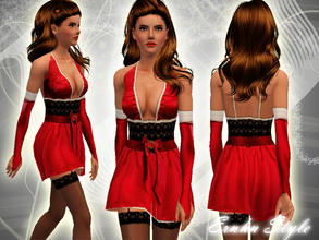 Sims 3 — Hot Miss Claus by ernhn — Hot Miss Claus Cannot Recolor . Time to Christmas night Party ! With Gloves and