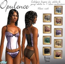 Sims 2 — Opulence Lingerie by BunnyTSR — Opulent lingerie in 9 colour combinations. Each outfit comprises a luxurious