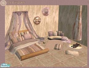 Sims 2 — SIP Sandalwood Bedroom by Eisbaerbonzo — Oriental touched sandalwood recolour of the wonderful Sims in