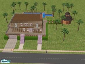 Sims 2 — Mini Mansion by simsimcherie — This house comes with 3 stories, 2-bathrooms, 2-bedrooms, Kitchen/Dining room,