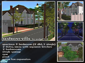 Sims 2 — Seafront Villa by Padre — Spacious 2 storey villa in white weatherboard. 2 (poss 3) dbl/1 single bedroom with
