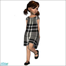 Sims 2 — Tonal Check Dress by SimDetails — Dress in a sophisticated tonal check.