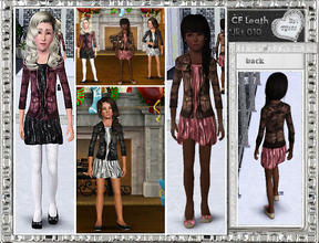 Sims 3 — TG101_CF Cool Leather Jkt 010 by trunksgirl101 — CF Leather JK Dress outfit. 2 Recolorable Parts. ~Happy New
