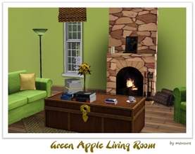 Sims 3 — Green Apple Living Room by mensure — Green Apple Living Room by mensure. This set contains: Sofa, Armchair,