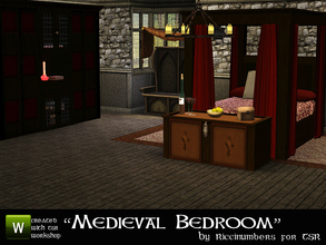 Sims 3 — Medieval Bedroom by TheNumbersWoman — It's medieval....so bed's uncomfy. I think. The Dresser has shelving for