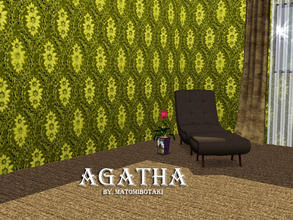 Sims 3 — Agatha by matomibotaki — Pattern in dark green, beige and light yellow, 3 channel, to find under Abstract.