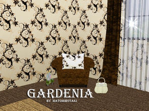 Sims 3 — Gardenia by matomibotaki — Pattern in dark brown, orange and light yellow, 3 channel, to find under Abstract.