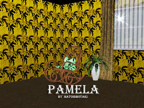 Sims 3 — Pamela by matomibotaki — Pattern in brown, beige and light yellow, 3 channel, to find under Abstract.