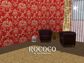 Sims 3 — Rococo by matomibotaki — Pattern in red, dark brown and light yellow, 3 channel, to find under Abstract.