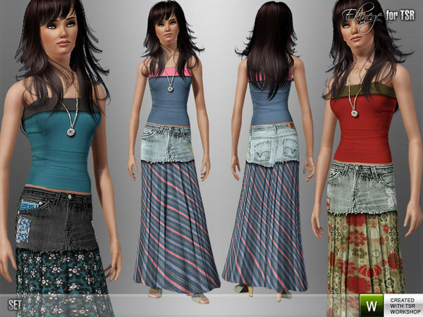 Sims 3 — Ekinege - Tube Top & Maxi skirt - Set46 by ekinege —