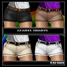 Sims 3 — Gloria Short by saliwa — Belt is recolorable, Everyday, Formal and Athletic*. 3 variations and launcher