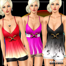 Sims 3 — Gloria Top by saliwa — 3 recolorabel areas.3 variations.Launcher Thumbnail. Everday, Formal. Enjoy.