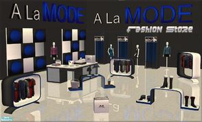 Sims 2 — A La Mode Fashion Store by PureElements — Set of 10 Meshes and 6 recoloured objects to build a modern fashion