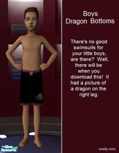 Sims 2 — smelly.sims\'s Boys Dragon Bottoms by smelly.sims — There\'s no good swimsuits for your little boys, are there?