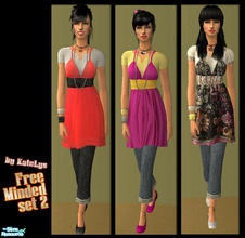 Sims 2 — Free-Minded set 2 by katelys — By request i made three more outfits of the same style as my previous set.