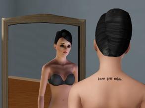 Sims 3 — Angelina Jolie 'Know Your Rights' Tattoo by shelwass — An Ambitions-style version of Angelina Jolie's 'know your