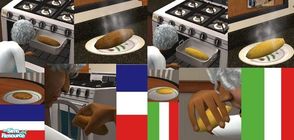 Sims 2 — Garlic and French Bread by TheNinthWave — Included are 2 new meals, garlic and French bread, both fully animated