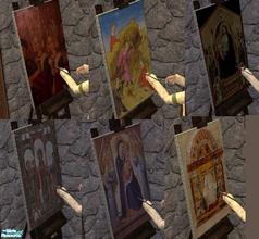 Sims 2 — Medieval Easel Replacments with Custom Easel - Replacements by TheNinthWave — These are the medieval easel