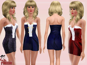 Sims 3 — Cute Dress by RedCat — 3 Recolorable Palette. 3 Styles. Game Mesh. ~RedCat ~RedCat