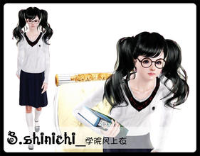 Sims 3 — Sshinichi College style sweater (female) by SShinichi — This is a college style sweater. 