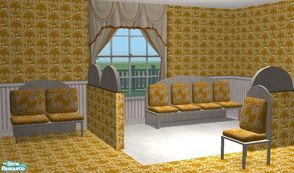 Sims 2 — Summer In Paradise Set by TheNinthWave — Included in the set Half Wall, Curtain, wood floor, carpet, wallpaper