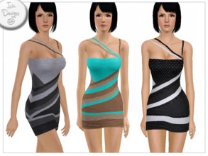 Sims 3 — ~Layered stripped dress~  by Icia23 — Hi! This it's a new dress for your girls Full hand-painted 3 recolorables