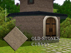 Sims 3 — Old-Stones-C18111 by matomibotaki — Stone pattern in dark grey, brown and light grey, 3 channel, to find under