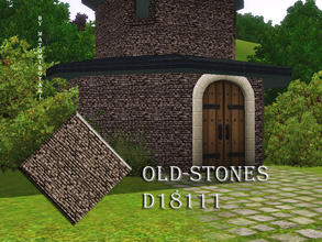 Sims 3 — Old-Stones-D18111 by matomibotaki — Stone pattern in dark grey, brown and light grey, 3 channel, to find under