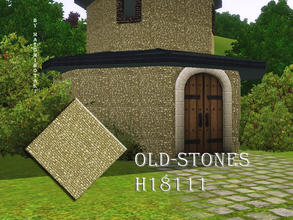 Sims 3 — Old-Stones-H18111 by matomibotaki — Stone pattern in dark brown, green and light beige, 3 channel, to find under