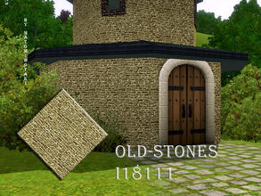 Sims 3 — Old-Stones-I18111 by matomibotaki — Stone pattern in dark brown, green and light beige, 3 channel, to find under