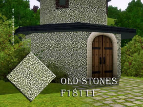 Sims 3 — Old-Stones-F18111 by matomibotaki — Stone pattern in dark green, green and light grey, 3 channel, to find under