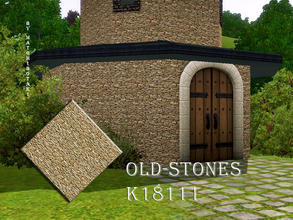 Sims 3 — Old-Stones-K18111 by matomibotaki — Stone pattern in green, brown and light beige, 3 channel, to find under
