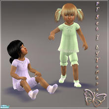 Sims 2 — PF Set I by Tantra — Six outfits and one new mesh for toddler girls. May be worn as everyday and pj\'s.