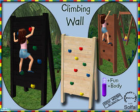 Sims 2 — Climbing Wall by solfal — A new toy for the playground. Usable by children. + FUN and BODY. I ended up making a